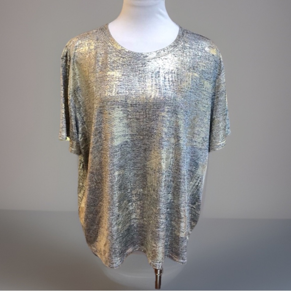 Dressy XXL Disco Metallic Shirt Top